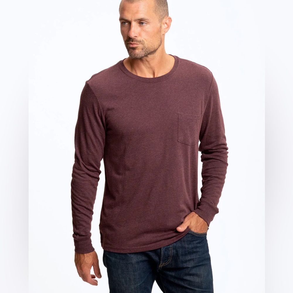 Threads 4 Thought Men's Long Sleeve Tee - Burgundy